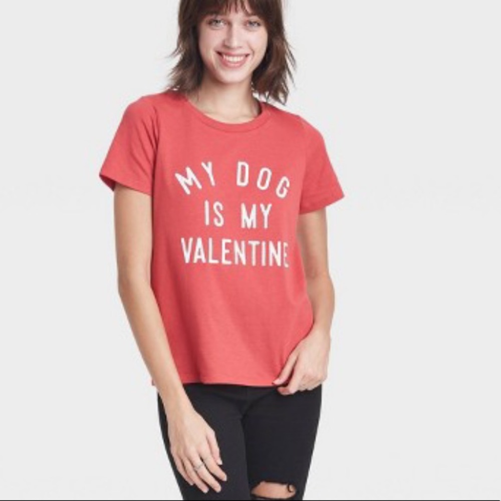 My dog is my Valentine plus size tee